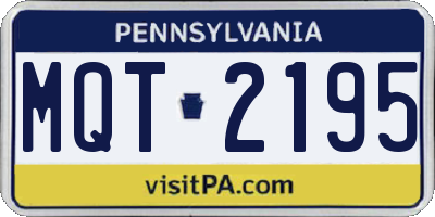 PA license plate MQT2195