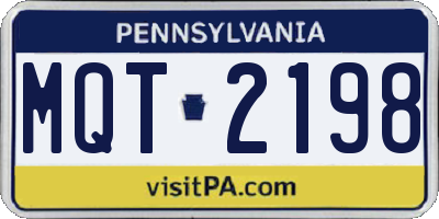 PA license plate MQT2198