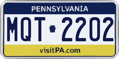 PA license plate MQT2202