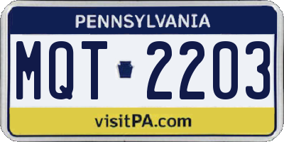 PA license plate MQT2203