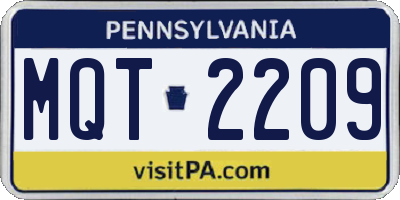 PA license plate MQT2209