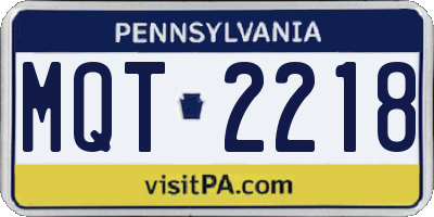 PA license plate MQT2218