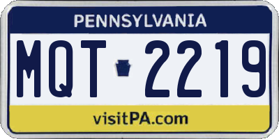 PA license plate MQT2219