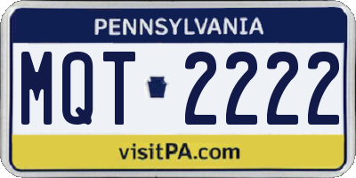 PA license plate MQT2222