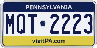 PA license plate MQT2223