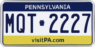 PA license plate MQT2227