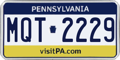 PA license plate MQT2229