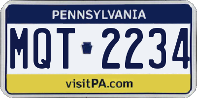 PA license plate MQT2234