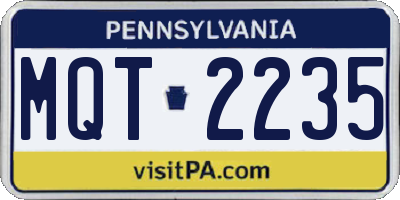 PA license plate MQT2235