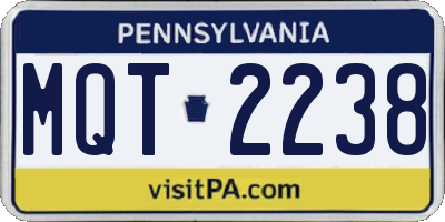 PA license plate MQT2238