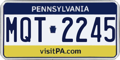 PA license plate MQT2245