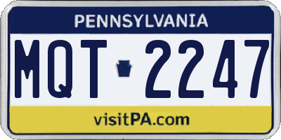 PA license plate MQT2247