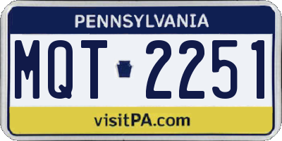 PA license plate MQT2251