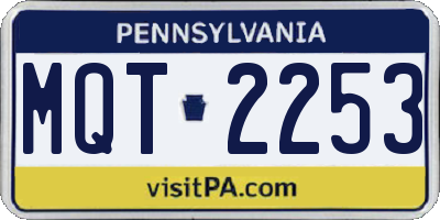 PA license plate MQT2253