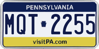 PA license plate MQT2255