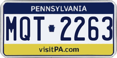 PA license plate MQT2263