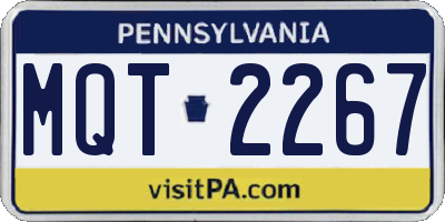 PA license plate MQT2267