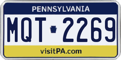 PA license plate MQT2269