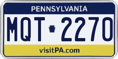 PA license plate MQT2270