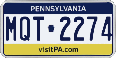 PA license plate MQT2274