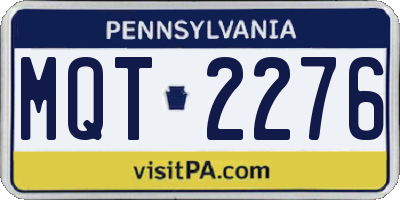 PA license plate MQT2276