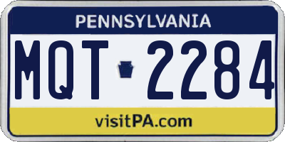 PA license plate MQT2284