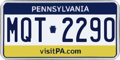 PA license plate MQT2290
