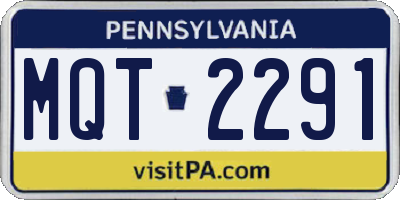 PA license plate MQT2291