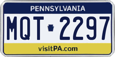PA license plate MQT2297