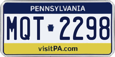 PA license plate MQT2298