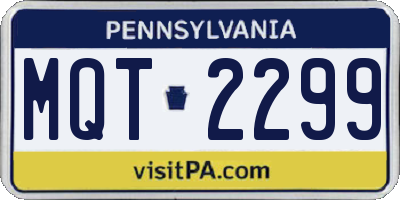 PA license plate MQT2299