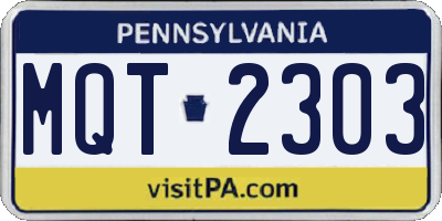 PA license plate MQT2303