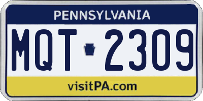 PA license plate MQT2309