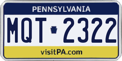 PA license plate MQT2322