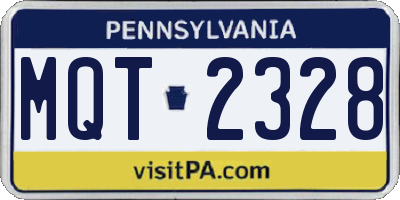 PA license plate MQT2328