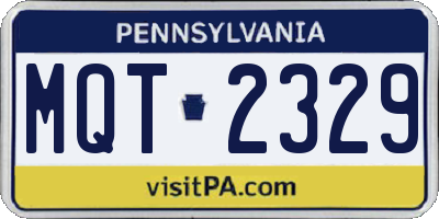 PA license plate MQT2329