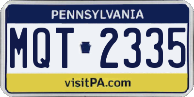PA license plate MQT2335