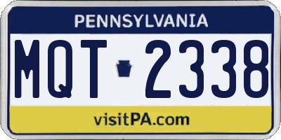 PA license plate MQT2338