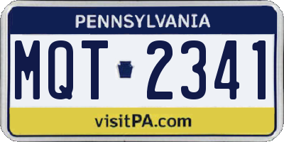 PA license plate MQT2341