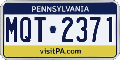 PA license plate MQT2371