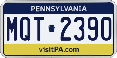 PA license plate MQT2390