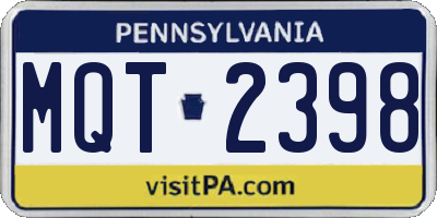 PA license plate MQT2398