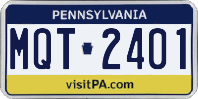 PA license plate MQT2401