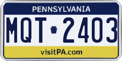 PA license plate MQT2403