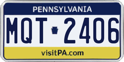 PA license plate MQT2406