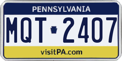 PA license plate MQT2407