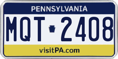 PA license plate MQT2408