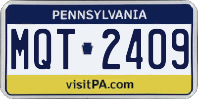 PA license plate MQT2409