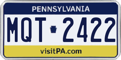 PA license plate MQT2422