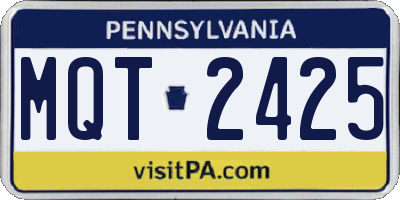PA license plate MQT2425